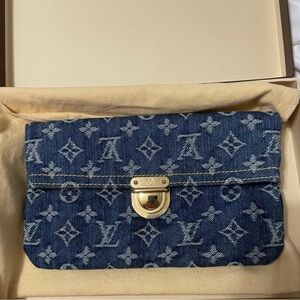Louis Vuitton denim clutch authentic and vintage